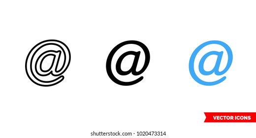 At internet symbol icon of 3 types: color, black and white, outline. Isolated vector sign symbol.