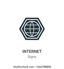 Internet symbol vector icon on white background. Flat vector internet symbol icon symbol sign from modern signs collection for mobile concept and web apps design.