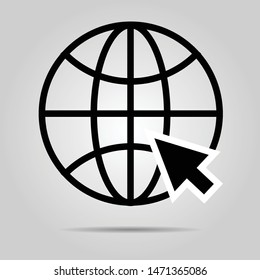 Internet symbol. Website icon.Go to web icon vector