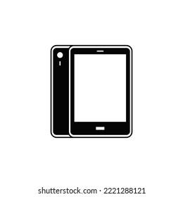 Internet tablet icon in black flat glyph, filled style isolated on white background