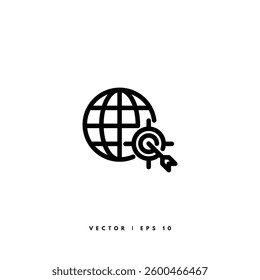 Internet Target Icon. Editable Stroke