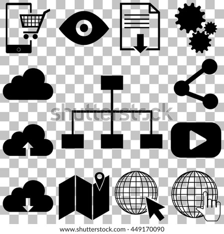 Internet technolody signs set. Flat vector illustration