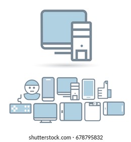 Internet technologies icon set
