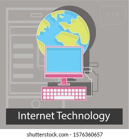 Internet technology concept. Creative idea design. Flat vector illustration for template, brochure, web site or presentation.
