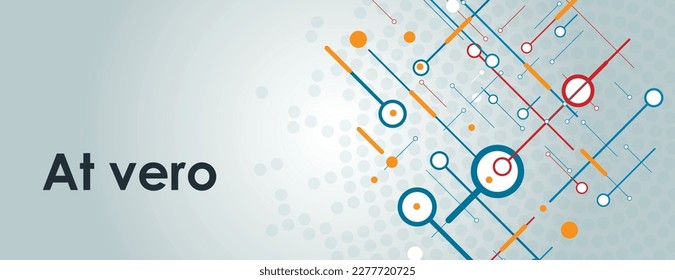 Internet technology construction. Color banner graphic background. Circles and dots connections design. Vector illustration