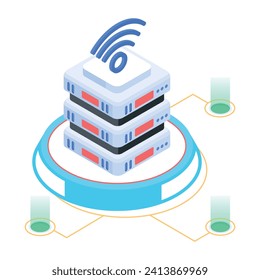 Internet Technology Flat Isometric Icon