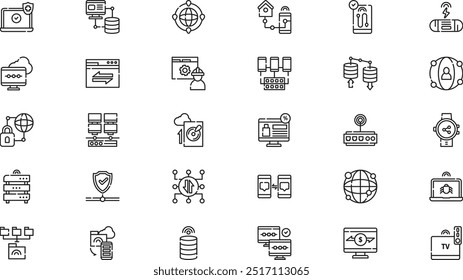 Iconos de tecnología de Internet Iconos de vectores de alta calidad Colección con trazo editable. Ideal para Profesional y Proyectos Creativos.