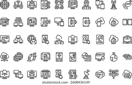 Internet and technology icons High-Quality Vector Icons Collection with Editable Stroke. Ideal for Professional and Creative Projects