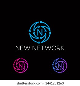 Internet technology with letter N logo inspiration