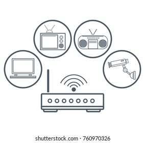 Internet technology round icons