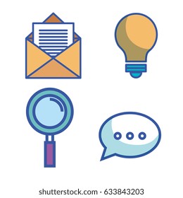 internet technology set flat icons