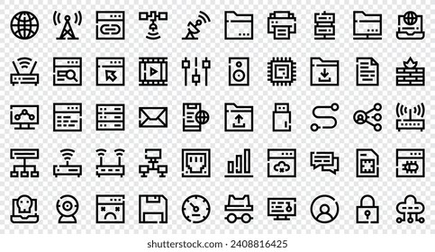 Internet Technology set. Set line outline icons. Internet Technology symbols. Vector illustration