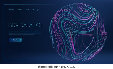 Internet technology vector illustration. Big data iot. Digital communication abstract technology background.