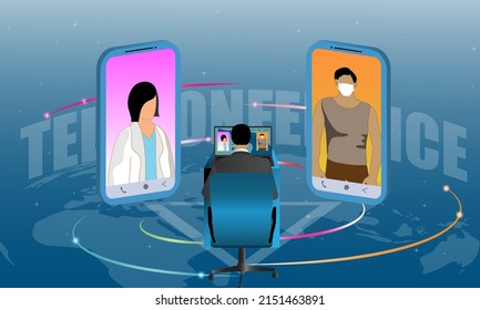 Internet telecommunication technology Meetings and learning via smartphones and networks A vector business presentation template used for decoration, ad design, website or publication