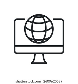 Internet thin line icons. Perfect pixel on transparent background