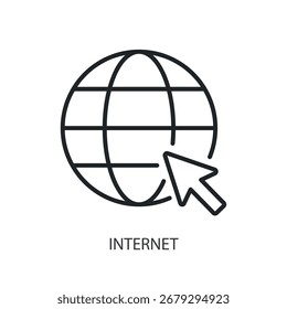 Internet thin line vector icons.