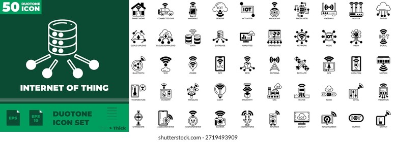Internet Of Thing Duotone Ícones editáveis conjunto