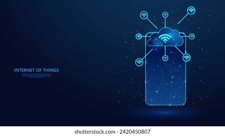 Internet de las cosas concepto abstracto. Fondo de tecnología de bajo nivel de armazón de polilla.