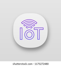 Internet of things app icon. UI/UX user interface. IoT signal. Artificial intelligence. Web or mobile application. Vector isolated illustration