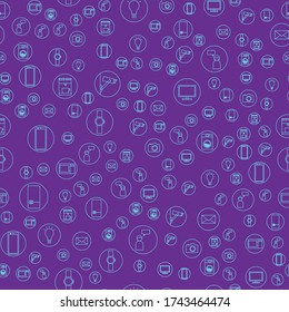 Internet de las cosas en segundo plano con varios iconos de objetos inteligentes. Tecnología de computación en la nube. Patrón sin vectores.