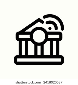 Internet of things, bank icon, isolated icon in light background, perfect for website, blog, logo, graphic design, social media, UI, mobile app