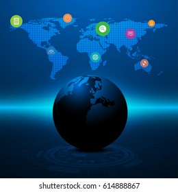 Internet of things with cloud application concept design some Elements of this image furnished by NASA