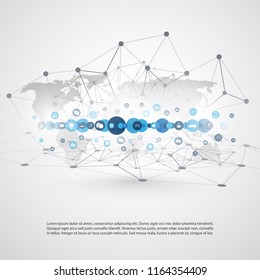 Internet of Things, Cloud Computing Design Concept with Icons - Digital Network Connections, Technology Background