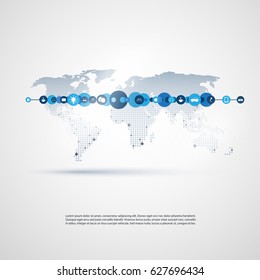 Internet of Things, Cloud Computing Design Concept with Icons - Digital Network Connections, Technology Background