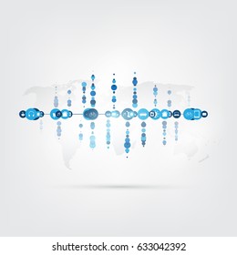 Internet of Things, Cloud Computing Design Concept with Icons - Digital Network Connections, Technology Background