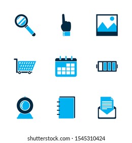 internet of things collection icons blue style vector illustration