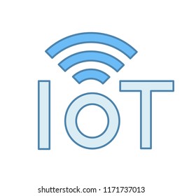 Internet of things color icon. IoT signal. Artificial intelligence. Isolated vector illustration