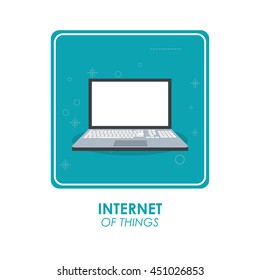 Internet of things concept represented by laptop icon over frame shape. Isolated and flat illustration.