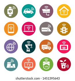Internet of things concept vector icon set