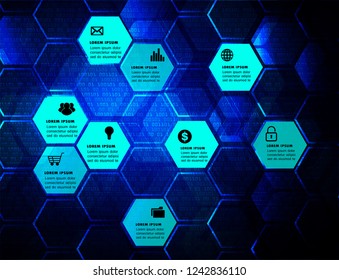 internet of things cyber technology, text box banner