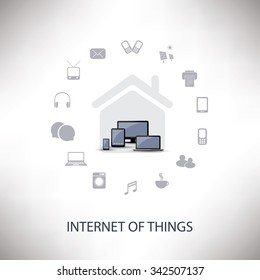 Internet Of Things, Digital Home And Networks Design Concept With Icons