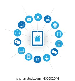 Internet Of Things, Digital Home And Networks Design Concept With Icons