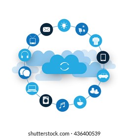 Internet Of Things, Digital Home And Networks Design Concept With Icons
