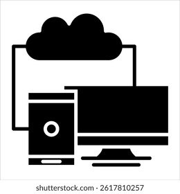 ilustração do vetor do ícone de glifos da internet das coisas