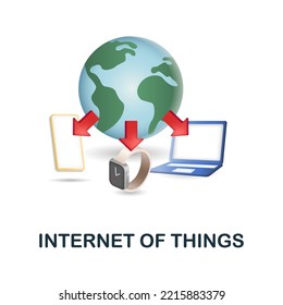 Icono de Internet de las cosas. 3d ilustración de la colección de digitalización. Icono creativo Internet de las cosas 3d para diseño web, plantillas, infografías y más