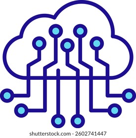 Internet Of Things Icon Blue Vector Illustration