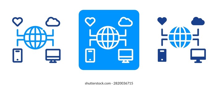 Internet Of Things Icon In Dual Tone Style