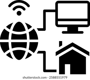Internet Of Things Icon Glyph Vector Illustration