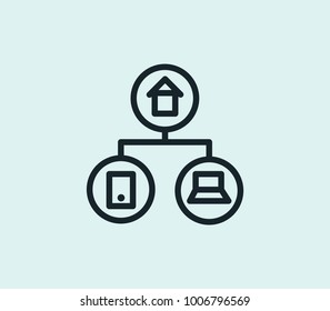 Internet of things icon line isolated on clean background. Iot concept drawing icon line in modern style. Vector illustration for your web site mobile logo app UI design.