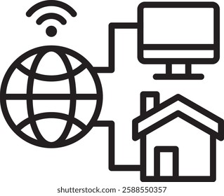 Internet Of Things Icon Line Vector Illustration