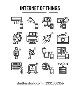 Internet of things icon in outline design for web design , infographic , presentation , mobile application - Vector illustration