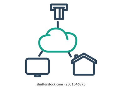 Icono de Internet de las cosas. icono relacionado con la tecnología. estilo de icono de línea. análisis de datos Elementos Ilustración vectorial