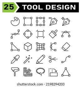 Internet of things icon set include pathfinder, shape, tool, design, crop, painting, color, art, anchor, editing, vector, point, pen tool, draw, minus, plus, line, circle, brush, edit, box, storage