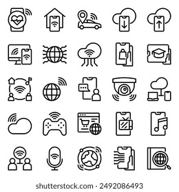 Internet of Things icon set in line style