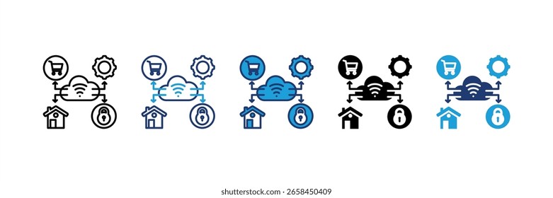 Internet Of Things ícone definir coleção de estilos múltiplos