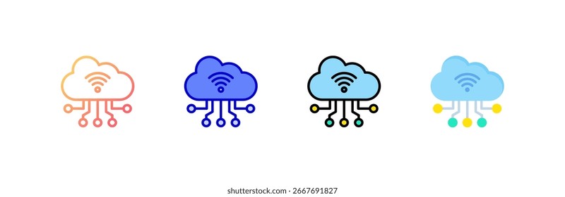 Internet Of Things ícone definir coleção de estilos múltiplos